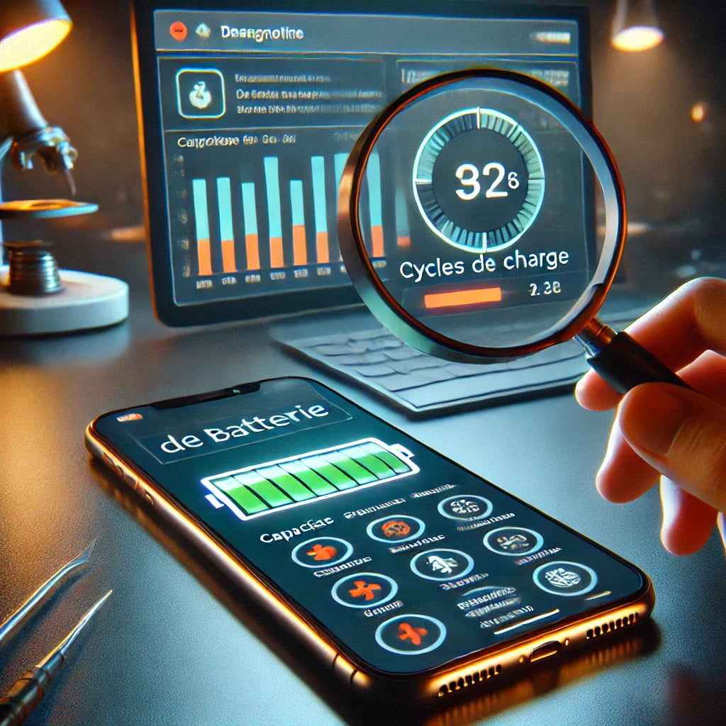 Person looking at the batterie performance of a smartphone